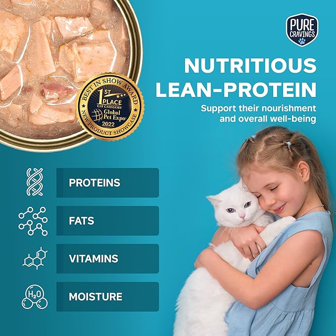 Salmon and Mackerel Pate, Canned Wet Cat Food, 100% Mercury-Tested, Moist Can Fish, Grain-Free Protein, Non-GMO, 12 Pack