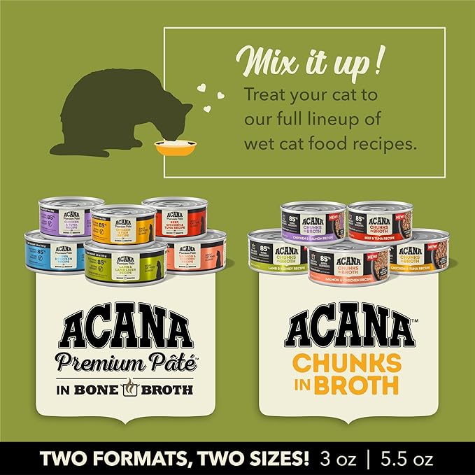 ACANA Premium Pate Kitten Wet Cat Food in Bone Broth Chicken + Tuna Recipe 5.5oz Cans (6 Count)