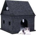 2-Tier Indoor Cat Apartment，Cozy Pet Cat Bed, Hideaway, and Sturdy Cat Castle for Multiple and Large Cats