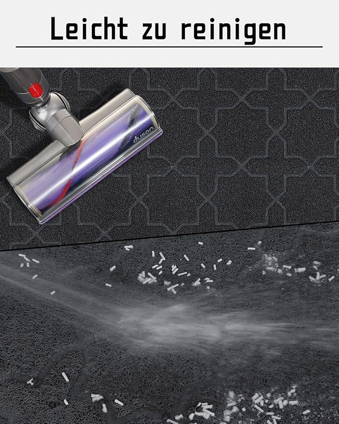 Yimobra Cat Litter Mat, 35.4"x23.6" Litter Box Mat with Litter Lock Mesh, Soft Cat Litter Mat Litter Trapping Mat, Easy to Clean, Non-Slip, Water Resistant, Litter Free Floors, Black