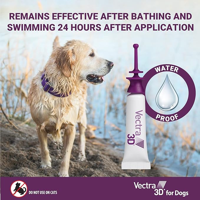 Vectra 3D for Dogs Flea, Tick & Mosquito Treatment & Prevention for Extra Large Dogs (Over 95 lbs), 6 Month Supply
