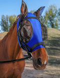 Horse Fly Mask with Ears, UV Protection Mask for Horses, Elasticity Mask with Big Mesh Eye Covers, Snug Fitting Comfortable Breathable Lightweight Royal Blue Cob