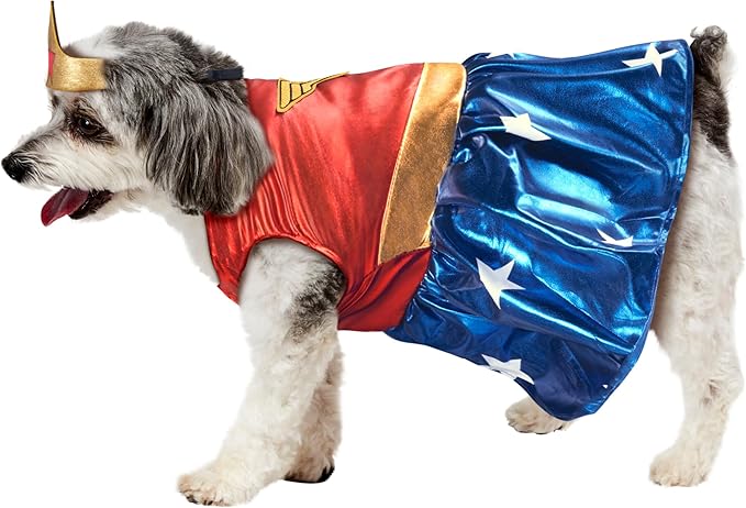 DC Comics: Wonder Woman Pet Costume for For Dogs or Cats by Rubies, Large