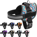 Dogline Dog Harness, Reflective No-Pull Adjustable Vest with Handle for Walking, Training, Breathable, No - Choke Harness for Small, Medium or Large Dogs Room for Patches Aztec Design 2 XL 33"-46"