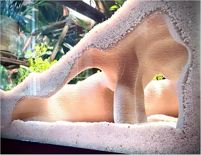 Aquarium & Terrarium Corner Cave – Faux Mangrove Root Hideout for Fish, Shrimp, Geckos, Snakes – Natural-Look Reptile Tank Decor in Textured Root Style (Desert Tan (Sand), 7.5''x7.5''x4'')