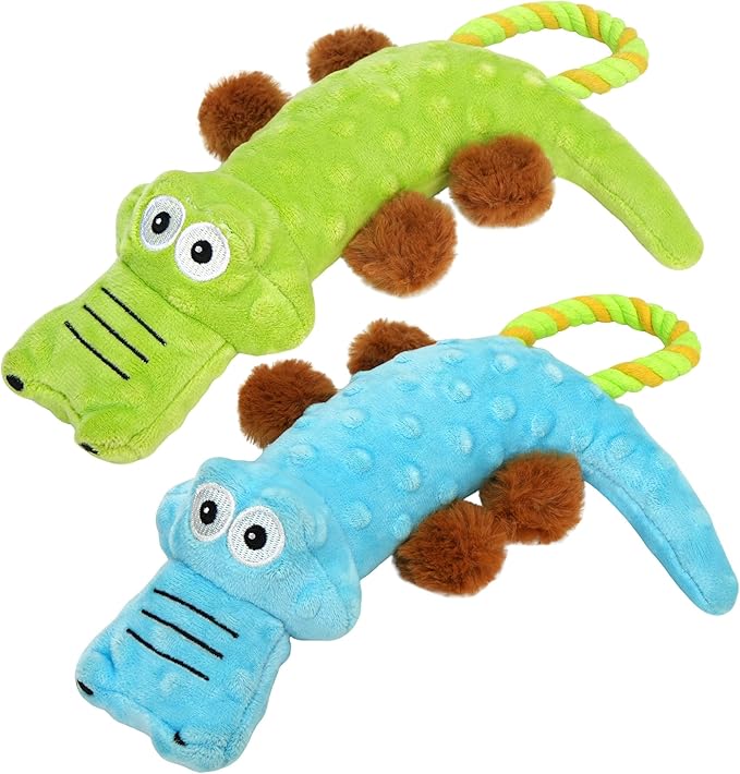 Prime Pets Dog Squeaky Toy, 2 Pack, Tug of War Dog Toys for Small Medium Large Dogs, Interactive Plush Puppy Chew Toy