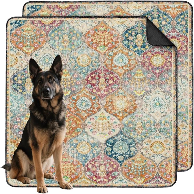 Washable Pee Pads for Dogs 2 Pack, Absorbent Reusable Puppy Pads Waterproof, Leakproof & Non-Slip Whelping Pad, Potty Training Pads for Dogs Playpen Mat 48x48
