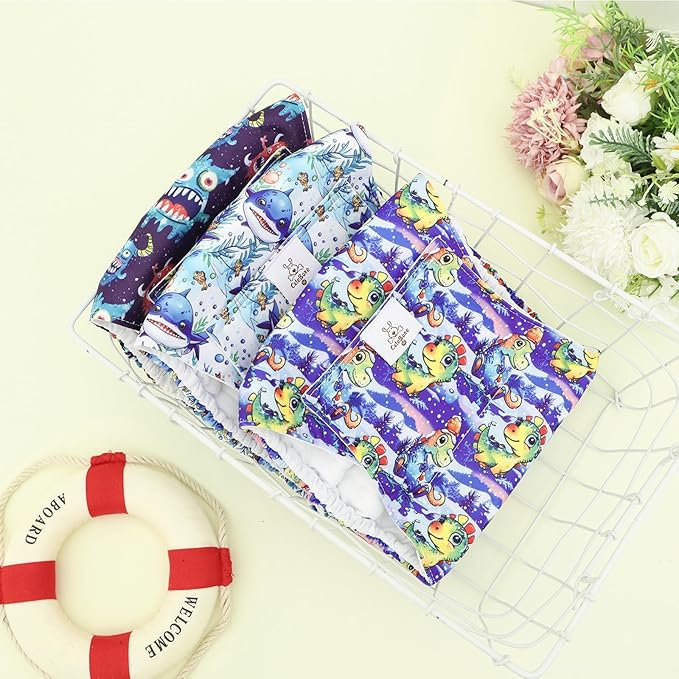 CuteBone Dog Diapers Male Belly Bands 3 Pack for Male Dogs Reusable Puppy Wraps DM65M