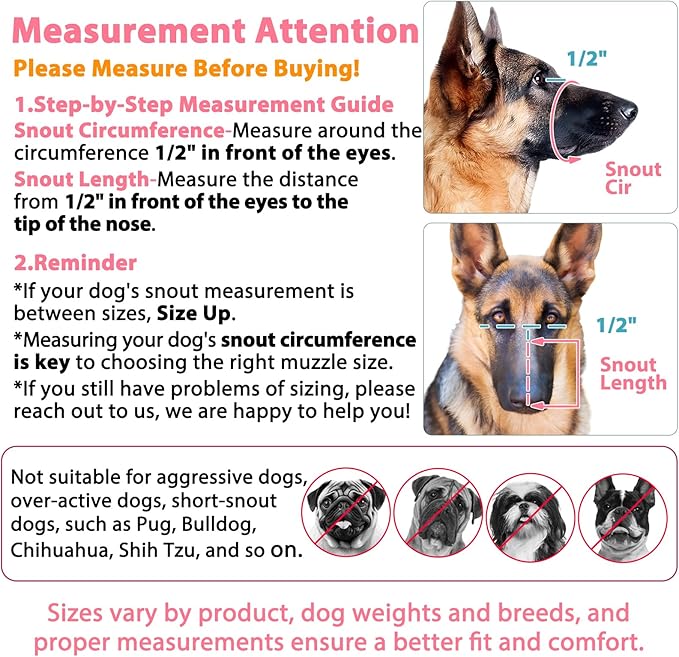 LUCKYPAW Dog Muzzle, Mesh Muzzle for Large Medium Small Dogs, Soft Mouth Guard for Biting Chewing, Breathable Mouth Guard with Adjustable Strap for Training(Hot Pink, XL(Snout:11"-12.25"))