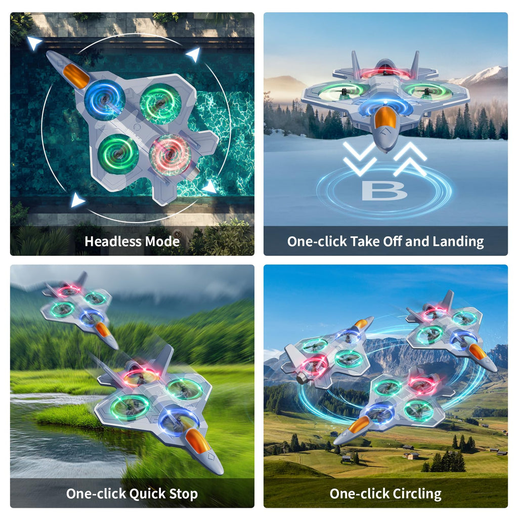 4DRC RC Planes Remote Control Airplanes for Kids, Foam Remote Control Planes for Kids Adults Beginners, Remote Control Helicopter Fighter Jet Drones for Kids Adults, 360° Flip Easy to Fly
