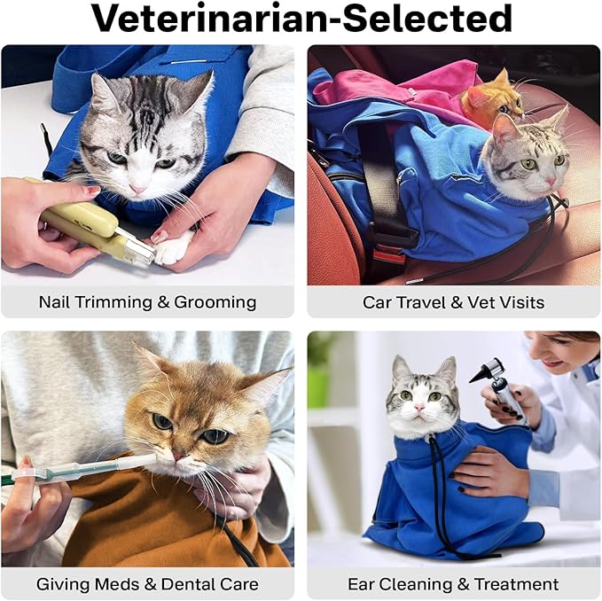 [Cozy Travel] Cat Carrier Pouch, Soft Sided Cat Sling Bag for Small Medium Cats, Carrying Sack, Restraint for Nail Trimming, Grooming,Caramel Small Upgrade