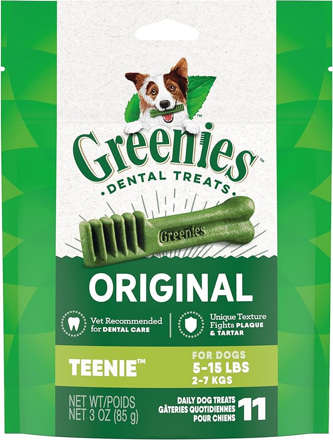 Greenies Original Teenie Dental Dog Treats, 3 oz. Pack (11 Treats)