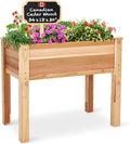 Jumbl Raised Canadian Cedar Garden Bed | Elevated Wood Planter for Growing Fresh Herbs, Vegetables, Flowers, Succulents | 34x18x30”