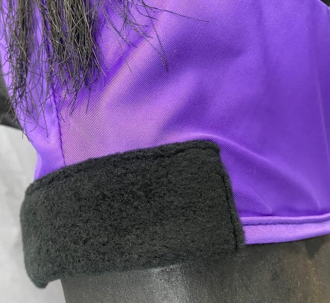 Horse Mesh Fly Mask with Ears, Soft Lycra Mesh Mask Anti-UV with Ears Violet, Full
