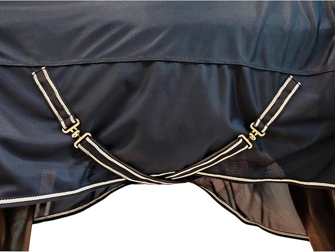BARN & STABLE Breathable and Tear-Resistant Horse Fly Sheet with UV Protection Equine Summer Sheet Horse Fly Blanket with Removable Web Leg Straps