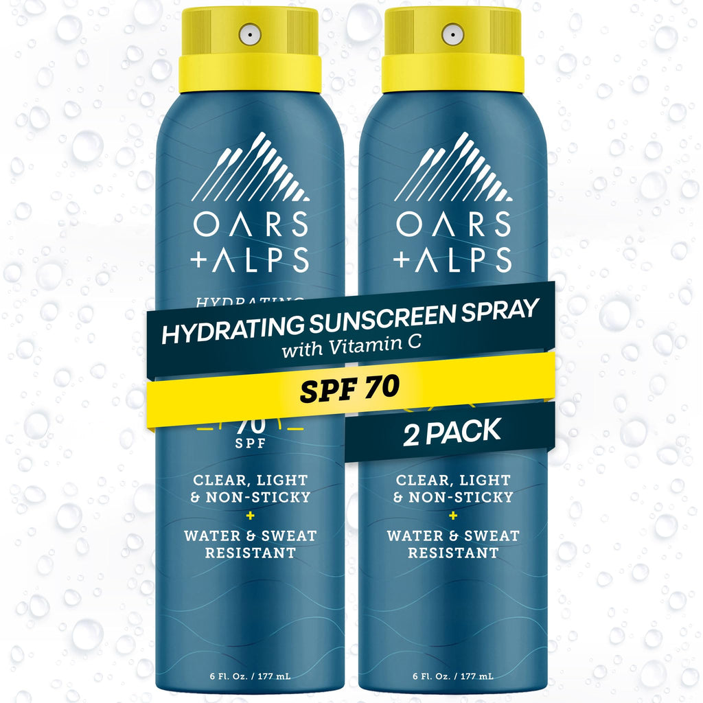 Oars + Alps SPF Face & Body Broad Spectrum Sunscreen Spray | Fast-Absorbing, Lightweight, Non-Greasy, Hawaii Reef Act 104 Compliant, Water-Resistant, Octinoxate + Oxybenzone Free