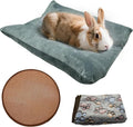 Hamiledyi 3PCS Rabbit Bed Mat 15.7x14 Inch Bunny Bed Soft Snuggle Pad Pillow Machine Washable Joint Support Guinea Pig Squirrel Hedgehog Ferret Kitten (Gray)