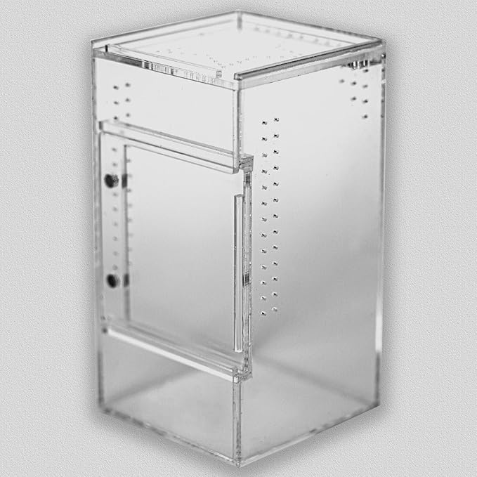 Small Reptile Terrarium – Jumping Spider Enclosure with Water-Holding Design – Spider & Tarantula Enclosure, Praying Mantis Habitat, Reptile Enclosure & Accessories