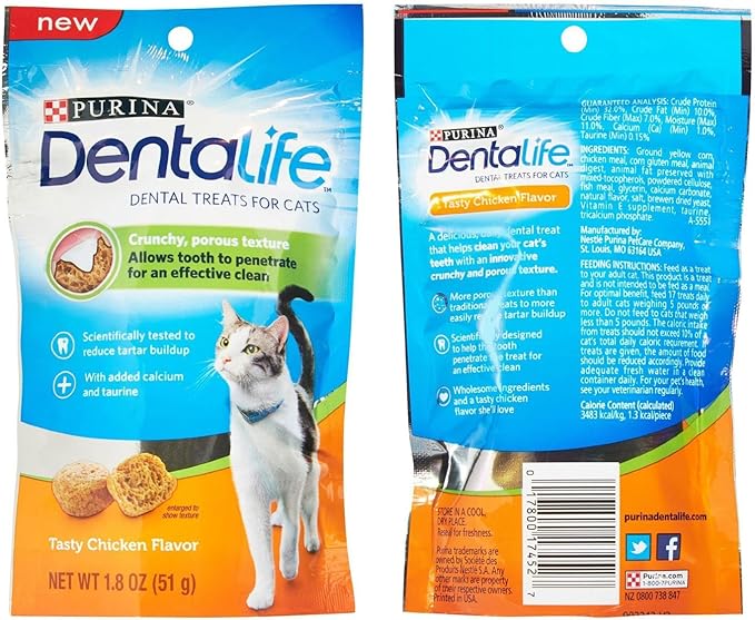 Purina Dentalife Dental Treats for Cats Bundle; Savory Salmon and Tasty Chicken