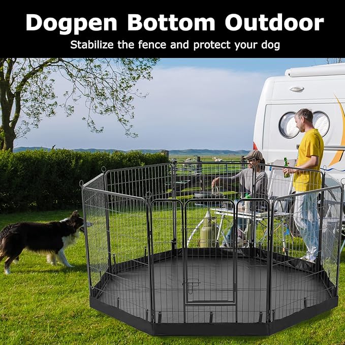 PJYuCien Dog Playpen Bottom Pad, Fits 32 Inch Width 8 Panels Regular Octagon Metal Exercise Pet Playpen, Black (Note:Playpen Not Included)
