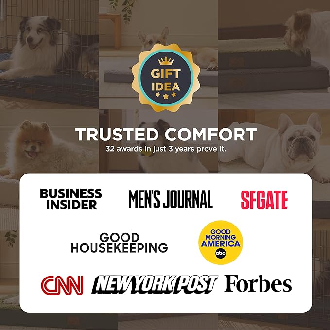 Bedsure XL Dog Bed for Crate - Large Orthopedic Flat Pet Beds with Removable Washable Cover, Egg Crate Foam Crate Mat, Suitable for Pet Up to 90 lbs
