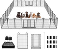 Dog Playpen Outdoor 32 Panels Heavy Duty Dog Fence 40" Height Anti-Rust with Doors Portable for RV Camping Yard, Total 71FT, 406 Sq.ft, Snowy Black