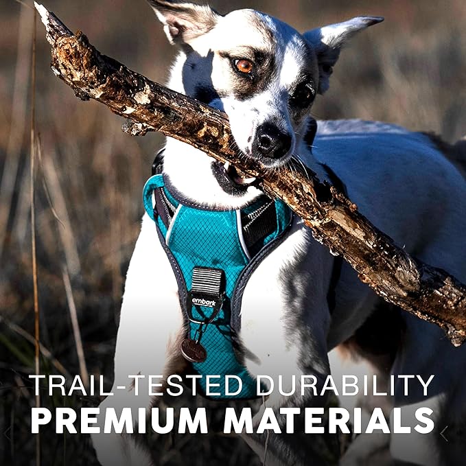 Embark Adventure Dog Harness, Reflective Trim XL Dog Harness for Extra Large Dogs No Pull - Military Grade Nylon, 2 Leash Clips & Gel Lined Handle. Soft & Padded Puppy