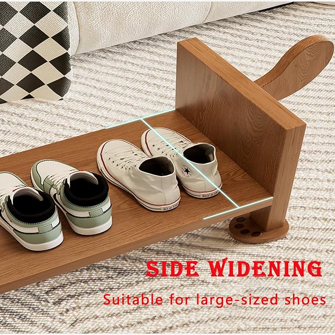 latifolia Puppy Shoe Bench, 2-Tier Solid Wood Entryway Organizer, Cute Pet-Shaped Shoe Bench for Hallway & Living Room(19.68 inch)
