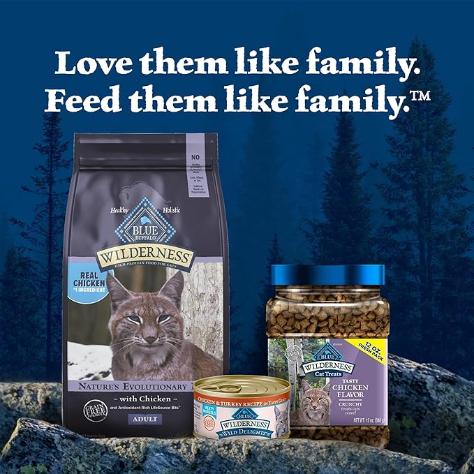 Blue Buffalo Wilderness Nature's Evolutionary Diet High-Protein, Grain-Free Natural Dry Food for Adult Cats, Chicken, 9.5-lb Bag