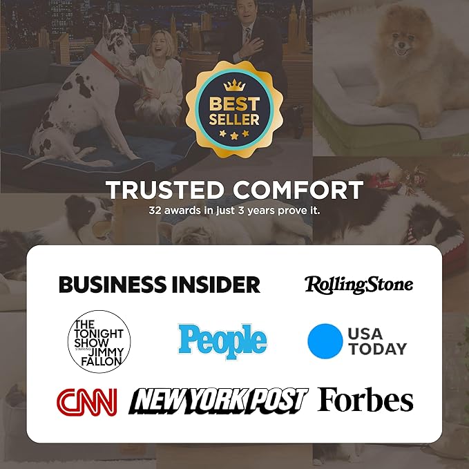 Bedsure Orthopedic Dog Bed Medium Size Dogs - Washable Medium Dog Cat Bed Waterproof, Comfort Pet Couch Sofa with Washable Removable Cover, Pets Bed with Nonskid Bottom, Brown, 28"