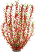 Aquarium Plastic Plants Large, Artificial Plastic Long Fish Tank Plants Decoration Ornaments Safe for All Fish 21 Inches Tall (J07 Wine&Green)