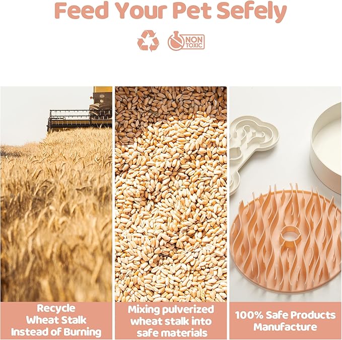 Slow Feeder Dog Bowl for Large Dogs with Non-Slip Base - Adjustable Speed Design, Removable Puzzle Inserts & Dishwasher Safe, Pink