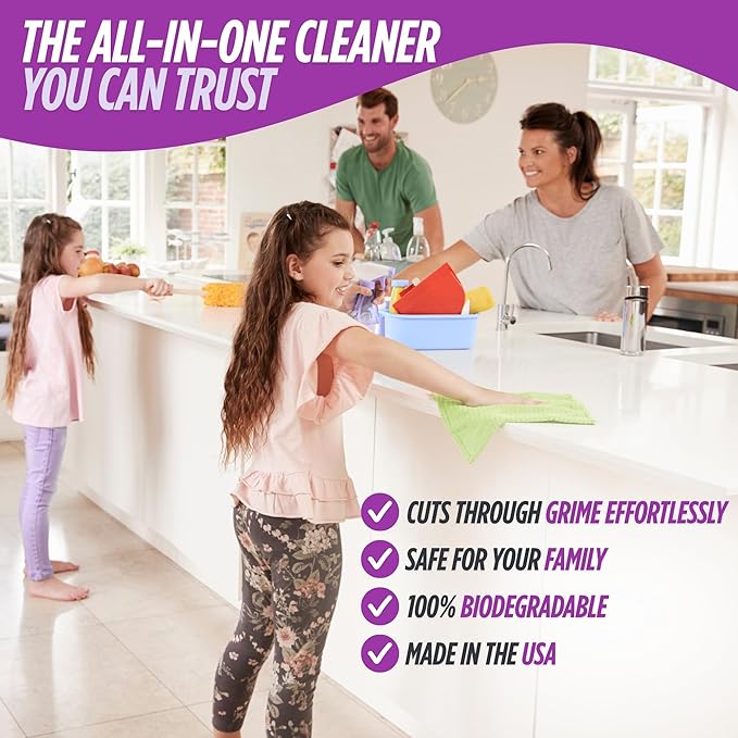 Oh Yuk All Purpose Cleaner – Multi-Purpose Concentrate Refill for Kitchen, Bathroom, Cabinets, Counters, Stainless Steel, Tile & More | Makes 4X More | Biodegradable, Vegan, Cruelty-Free | Made in USA