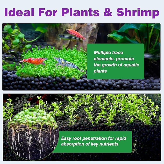 Upgraded Aquarium Soil Water Grass Mud, Ideal for Fish Tank Aquascaping Aquarium Substrate Soil for Plants and Shrimps, No Need to Wash (4.4 Pounds)