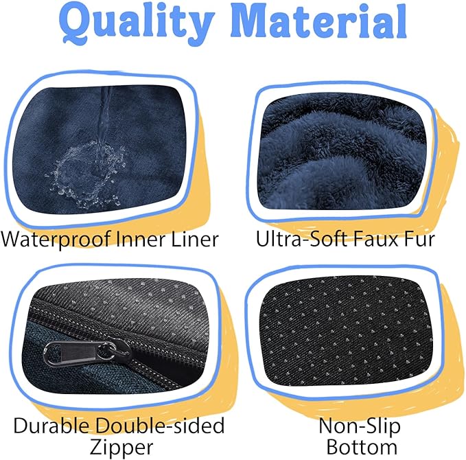 Removable Orthopedic Large Dog Bed -XL Large Dog Beds with Washable Cover and Removable Bolsters Non-Slip Bottom & Waterproof Pet Bed Sofa for Big Size Dogs