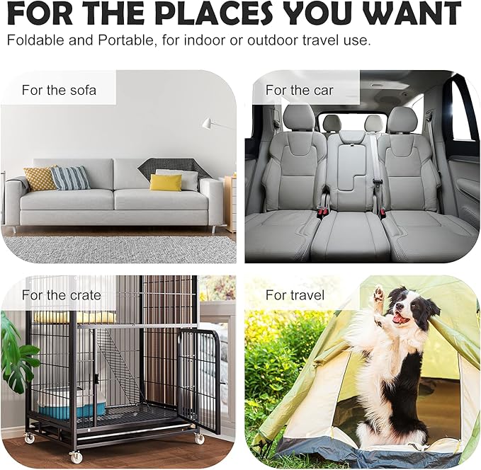 JoicyCo Soft Dog Bed Crate Pad Mat, 36 in Non-Slip Bottom Washable for Medium and Large Dogs, Pet Mattress Kennel Pad, Dark Gray