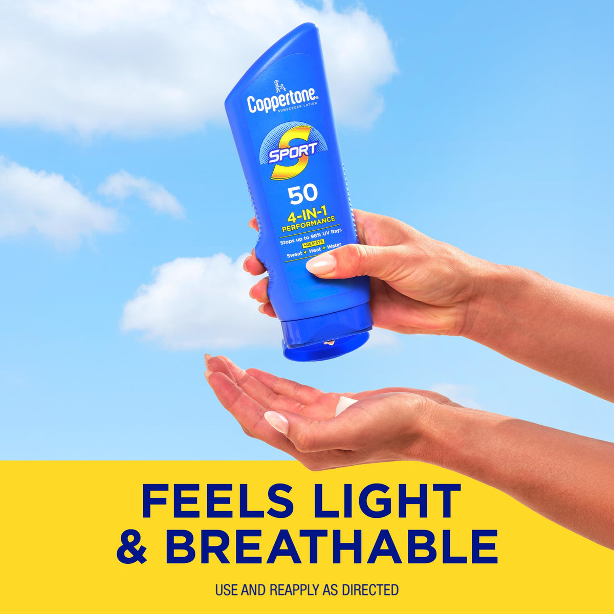 Coppertone Sport Sunscreen Lotion, Broad Spectrum SPF 50 Sunscreen Multi Pack, 7 Fl Oz, Pack of 2