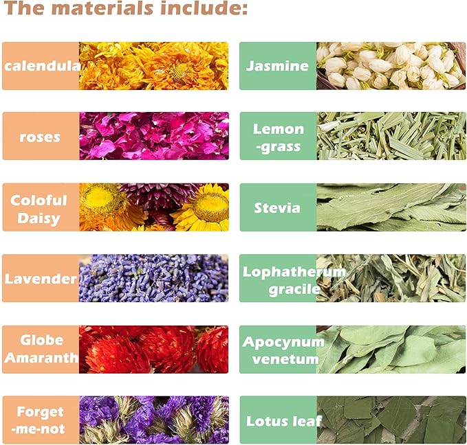 Natural Ear of Grain Flower&Herb Bedding Mate Habitat Decor, Adding Fun Hamster Accessories for Hamsters Gerbils Lemming