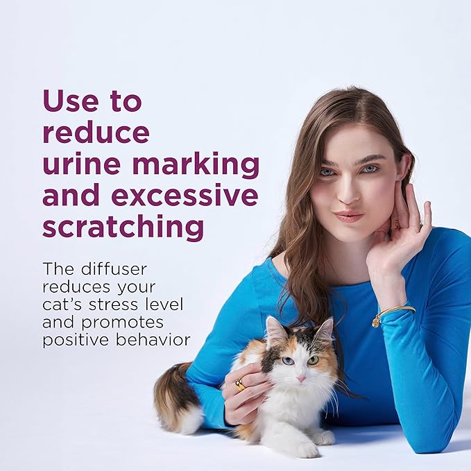 Comfort Zone 60 Day Starter Kit: 1 Cat Calming Diffuser & 2 Refills; Cat Pheromones Help Anxiety; Reduce Stress, Urine Marking, Scratching