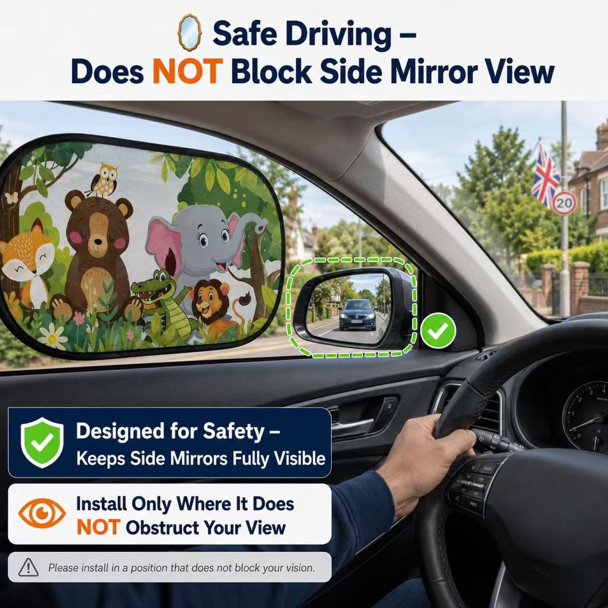 Car Window Shade for Baby -Glare Shield and UV Rays Protection for Your Child, 2-Pack-20 X 12" Window Shade (123)
