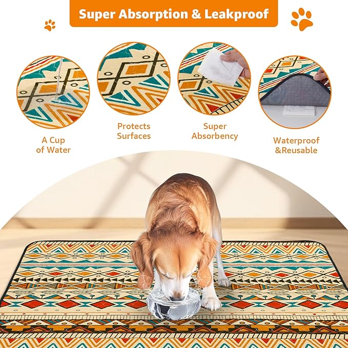 LOOBANI Reusable Pee Pads for Dogs Extra Large: 72"x 72" Washable Puppy Pads Waterproof , Super Absorbent Whelping Pad, Leak-Proof & Non-Slip Dog Playpen Mat for Floor,Potty,Training,Cage (Yellow)