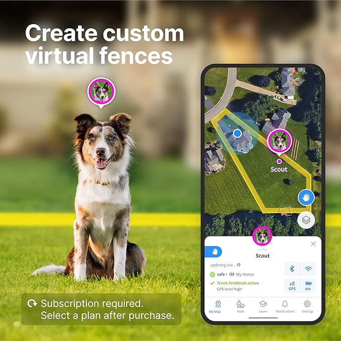 Halo Collar 4, All New GPS Wireless Dog Fence & Dog Training Collar with GPS Tracker, Subscription Required, Waterproof, One Size, Orchid
