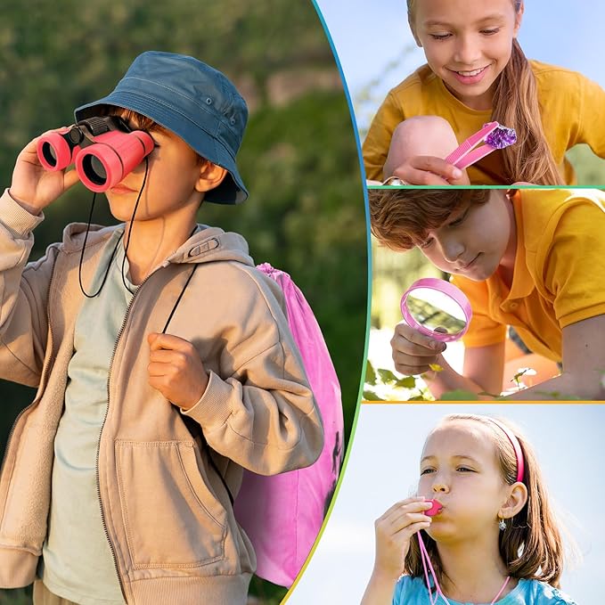 Kids Explorer Kit & Bug Catcher Kit, Camping Gear for Kids, Outdoor Exploration Set with Backpack & Binoculars, Ideal Outdoor Adventure Toys for Boys Girls 3-12