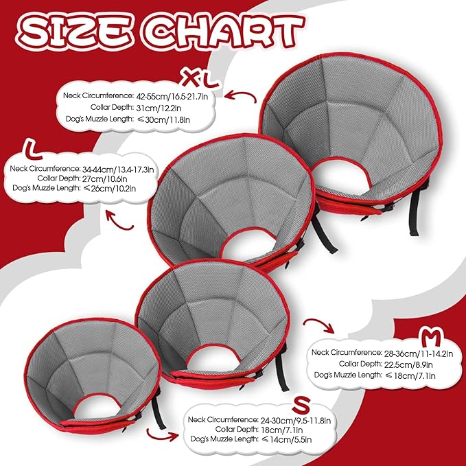 Dog Cone Collar After Surgery, Adjustable Soft Recovery Cone for Small Dogs to Stop Licking, Light-Weight Comfortable Elizabethan Collar for Dogs Anti-Bite Lick Protective Wound