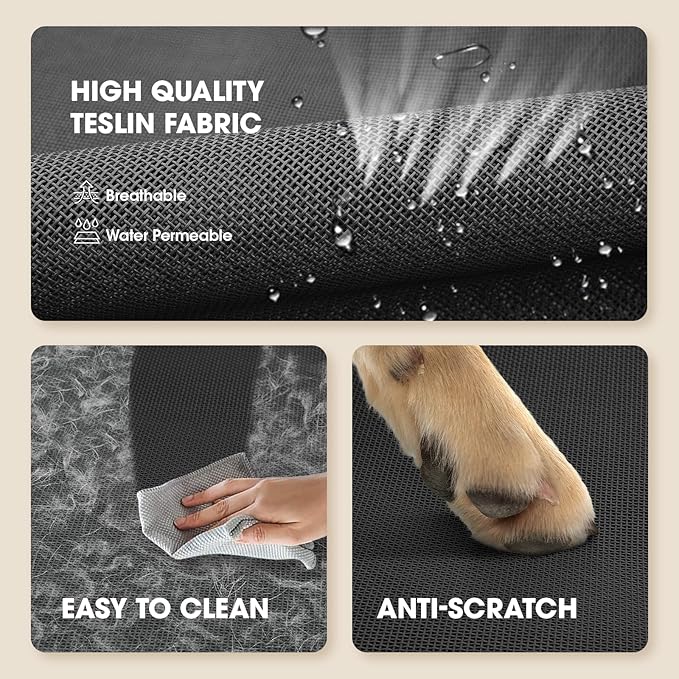 Elevated Dog Bed, Raised Outdoor Dog Bed for Medium Sized Dog, Portable Cooling Pet Cot with Breathable & Washable Mesh, Indoor & Outdoor Pet Hammock with Skid-Resistant Feet.
