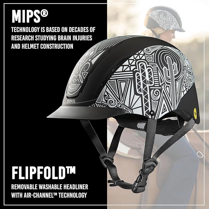 Troxel Spirit MIPS Technology Full Coverage Horse Riding Helmet, Horseback Riding Gear for Equestrians, Large (7-3/8-7-3/4), Desert Shadows