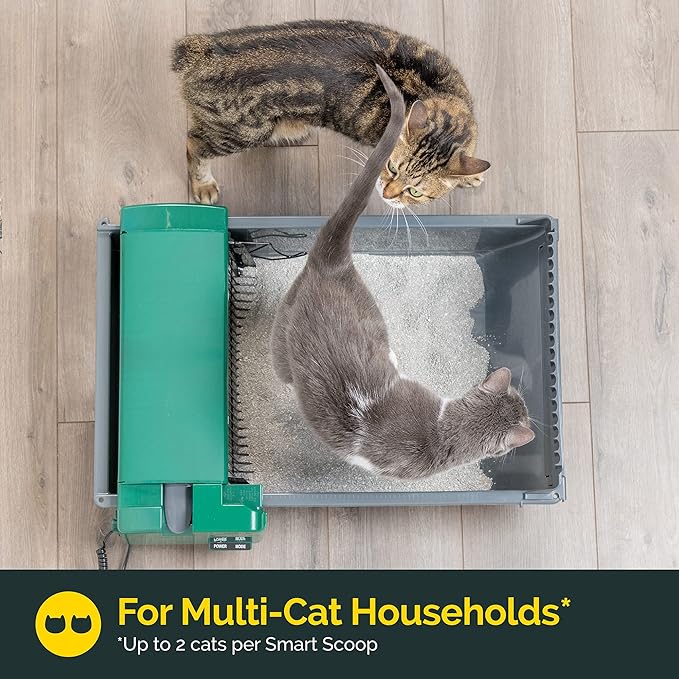 Pet Zone Smart Scoop Litter Box Value Pack, Self Cleaning, Hands-Free Large Litter Box, Easy to Clean