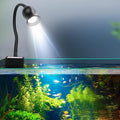Aquarium Focus Light for Open Fish Tank Indoor LED Light Big Clip Lamp Adjustable Focus (White-Yellow with Timer)