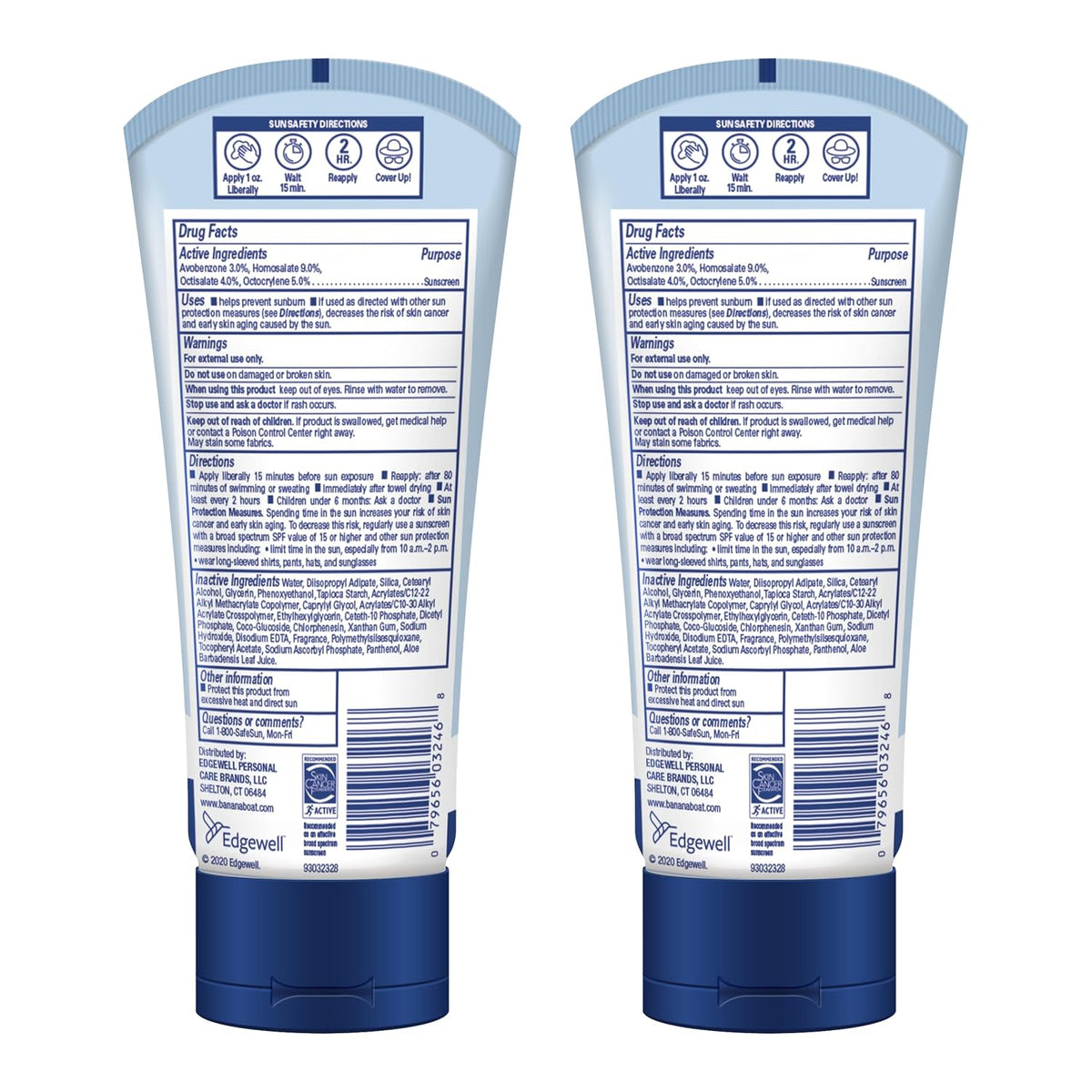 Banana Boat Light As Air Sunscreen Lotion SPF 50 Twin Pack | Lightweight & Non-Greasy Lotion Sunscreen SPF 50, Sunblock, Oxybenzone Free, 6oz each