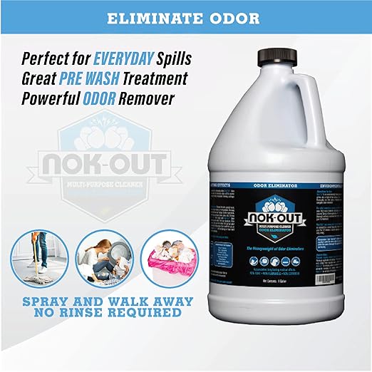 NOK OUT Odor Remover, Pet Deodorizer and Cleaning Spray, Made in the USA, 1 Gallon